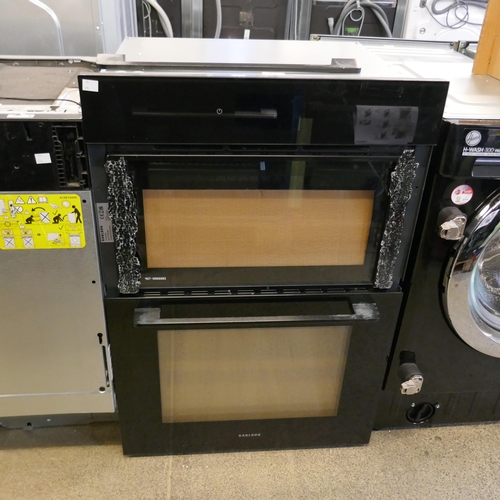 4097 - Karlson Double Oven - Broken Oven Door - Black (552-155) *This lot is subject to VAT