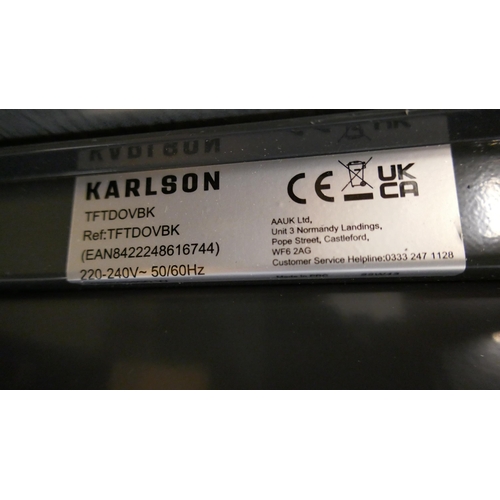 4097 - Karlson Double Oven - Broken Oven Door - Black (552-155) *This lot is subject to VAT