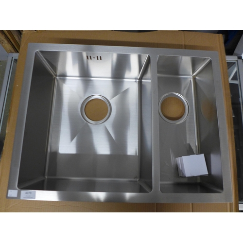 4079 - Brushed Steel 1.5 Bowl Sink (552-110) *This lot is subject to VAT