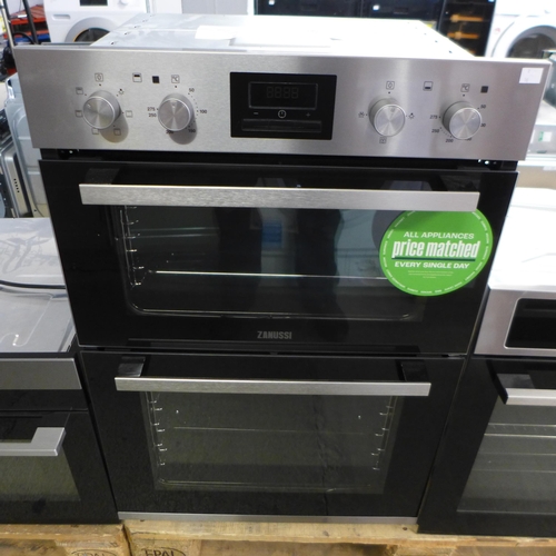 4128 - Zanussi Built In Multifunction Double Oven - model no - ZOD35661XK (552-16) *This lot is subject to ... 