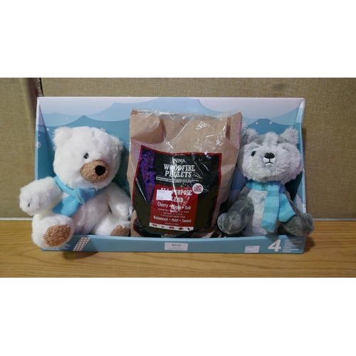 6016 - Cozy Winter Plushies, Decorative Mesh Ribbon And Ninja Woodfire Pellets (326A - 137,144) *This lot i... 