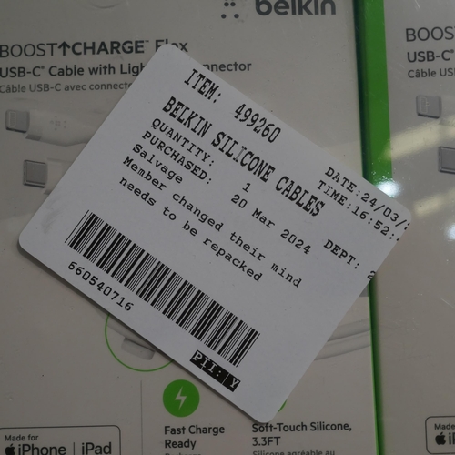 6058 - 4x Belkin Silicone Charging Cables    (325-358) This lot is subject to vat