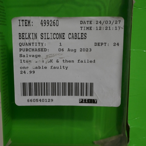 6059 - 4 x Belkin Silicone Charging Cables (325-448,449) This lot is subject to vat