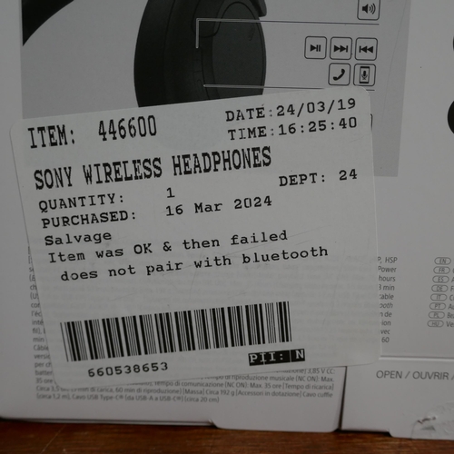 6062 - Sony Wireless Headphones - Model Whch720Nb   (325-456) This lot is subject to vat