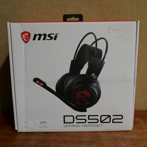 6081 - Msi Gaming Headset - Model Ds502 (326A - 169) *This lot is subject to VAT