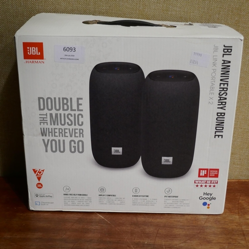 6093 - 2x Jbl Link Portable Speakers (326A - 134) *This lot is subject to VAT