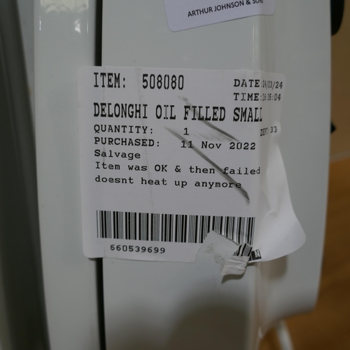 6144 - Delonghi Oil Filled Small Radiator  (325-374) This lot is subject to vat