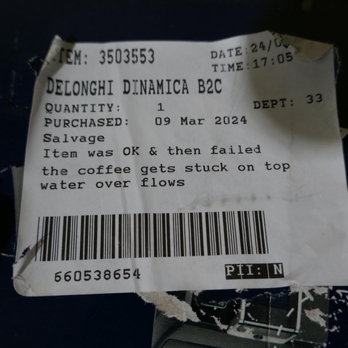 6146 - Delonghi Dinamica Bean To Cup Coffee Machine - Model Ecam350.35.Sb, Original RRP £379.99 + vat      ... 