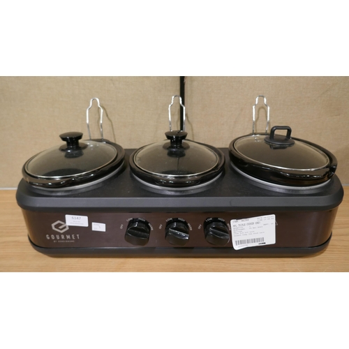 6147 - Mpl Triple Grey Slow Cooker - 7.1L    (325-372) This lot is subject to vat