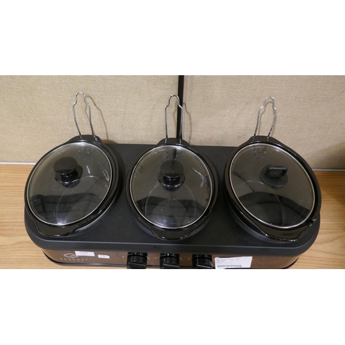 6147 - Mpl Triple Grey Slow Cooker - 7.1L    (325-372) This lot is subject to vat