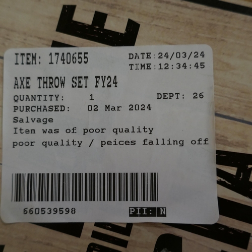 6150 - Axe Throw Set With Steel Frame (325-375) This lot is subject to vat