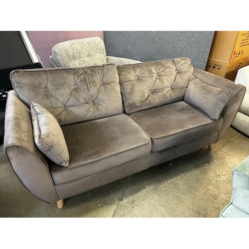 1547 - A Hoxton mink three seater sofa and footstool RRP £1018