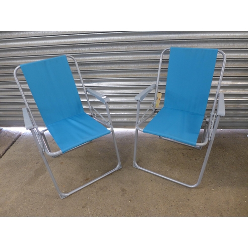 2229 - Two bloom folding camping chairs