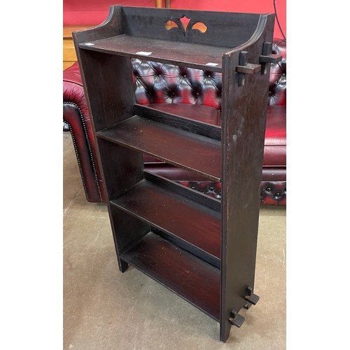 181 - A small Arts & Crafts oak open bookcase