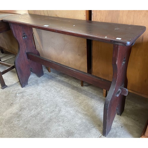 198 - A Victorian pine organ bench