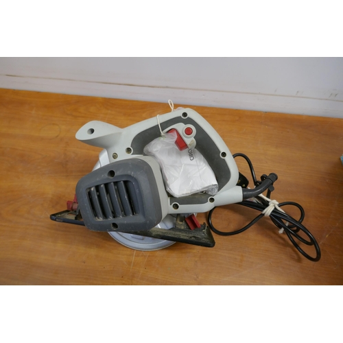 2009 - A Performance Power NLH1200CS 230v circular saw and a Plasplugs Compact Plus diamond wet wheel tile ... 