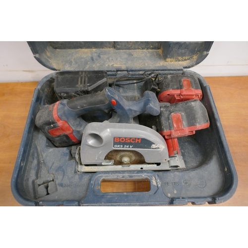 2016 - A quantity of power tools including a DeWalt DW938 reciprocating saw and spare saw blades, a Paslode... 