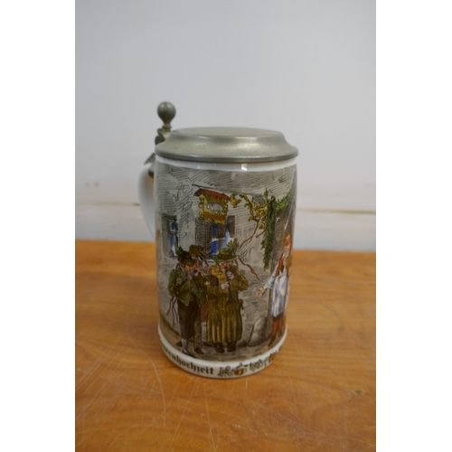 2043 - 11 collectible mixed sized German Steins