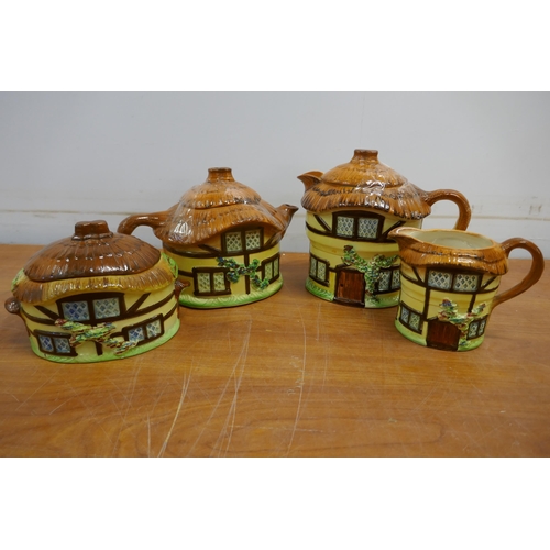 2051 - A 4 piece Burlington tea set including teapot, water pot, cream jug and sugar pot