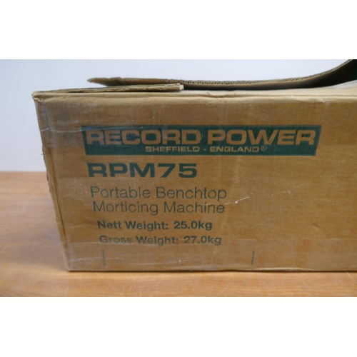 2077 - A Record Power RPM75 portable bench top morticing machine