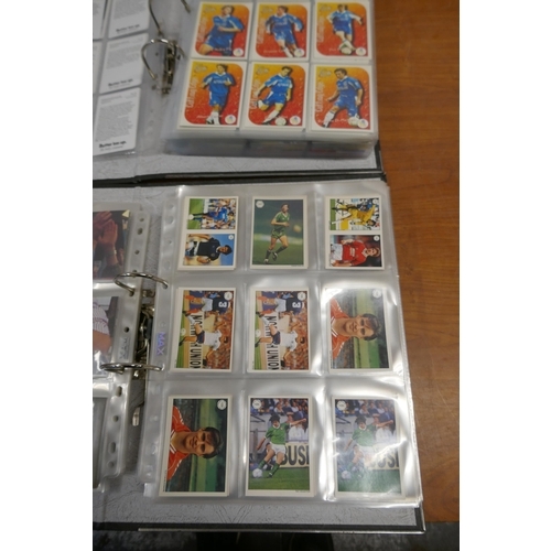 2045 - 2 large folders of collectible cards including Panini football cards, Futerra Formula 1 cars and dri... 