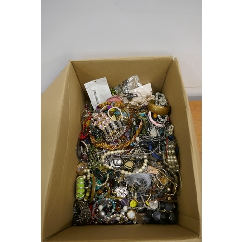 2055 - A 9kg box of costume jewellery