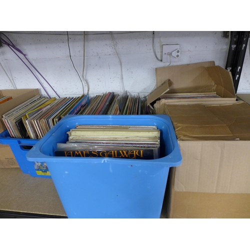 2083 - A large quantity of 9 boxes of LPs and records, all various genres and artists including The Platter... 