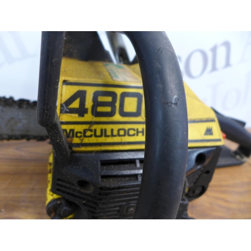 2154 - A McCulloch PM480 petrol driven chainsaw and a Black & Decker KS890ECN. 230V, 400W scorpion saw