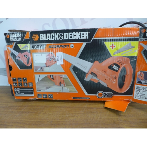 2154 - A McCulloch PM480 petrol driven chainsaw and a Black & Decker KS890ECN. 230V, 400W scorpion saw