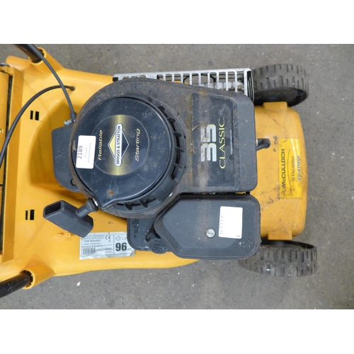 2189 - A McCulloch 3540PD petrol driven lawn mower with a Briggs and Stratton 35 classic petrol engine and ... 