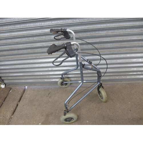 2203 - A Z-Tec mobility 3 wheeled walking aid and a shower chair