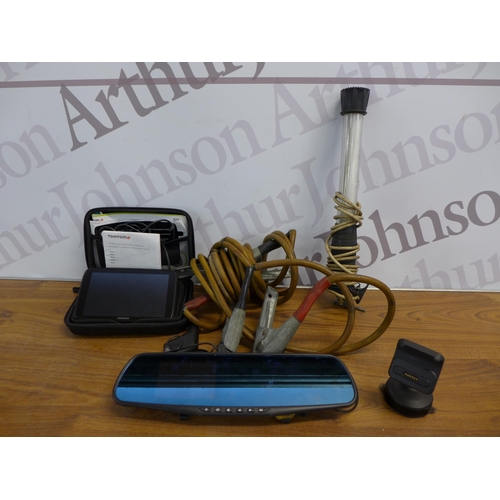 2220 - A quantity of motoring equipment including a Tom Tom Go model 4PN60 satellite navigation system, an ... 