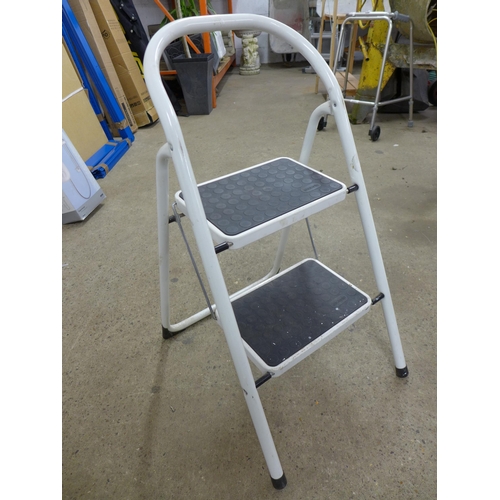 2283 - An aluminium multi-purpose ladder and 3 metal 2-rung step ladders