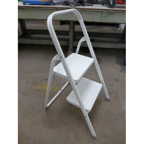 2283 - An aluminium multi-purpose ladder and 3 metal 2-rung step ladders