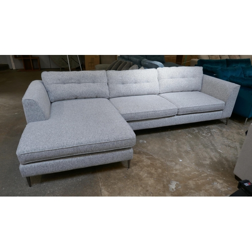 1303 - A grey weave large L shaped sofa RRP £2259