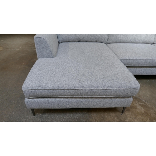 1303 - A grey weave large L shaped sofa RRP £2259