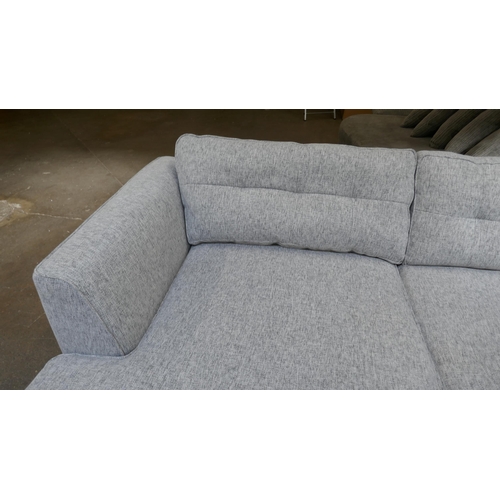 1303 - A grey weave large L shaped sofa RRP £2259