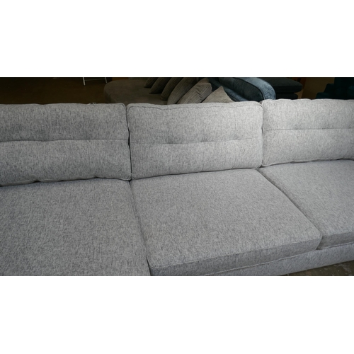 1303 - A grey weave large L shaped sofa RRP £2259