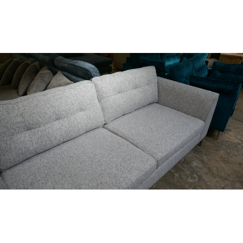 1303 - A grey weave large L shaped sofa RRP £2259