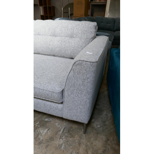 1303 - A grey weave large L shaped sofa RRP £2259