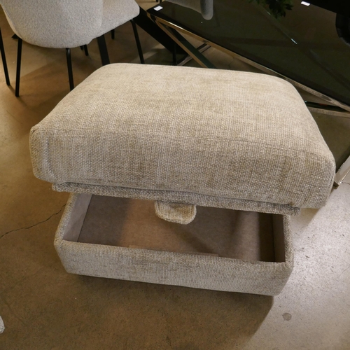 1318 - A grey weave upholstered armchair and footstool