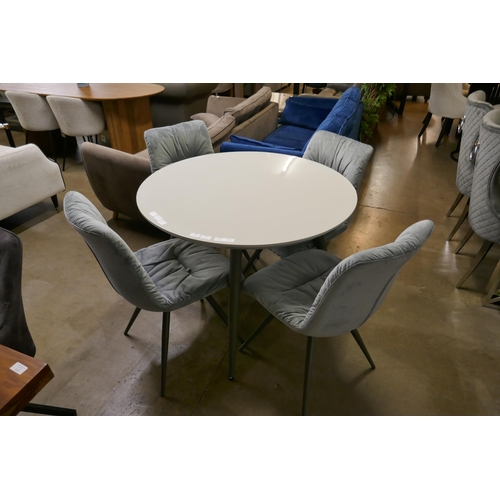 1358 - A Logan circular dining table and four grey Arana chairs