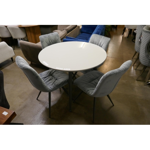 1359 - A Logan circular dining table and four grey Arana chairs