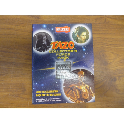 2242 - A crate of 4 Star Wars Tazo collector pack folders, 9 Simpsons collectable watches, and 8 collectabl... 