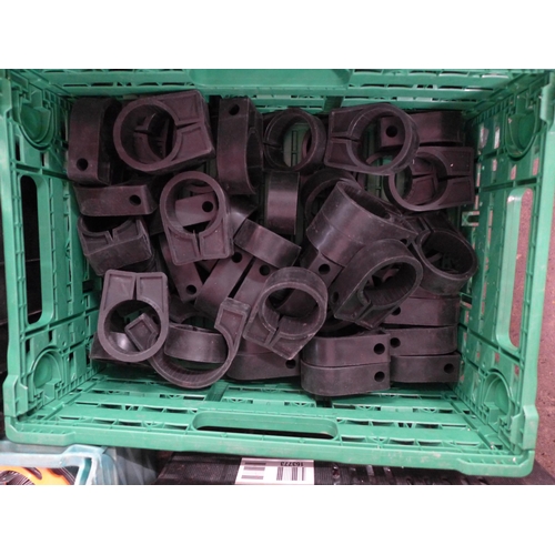 2250 - A large quantity of assorted plumbing fittings, clips, cables and other items including CPVC 20mm fe... 