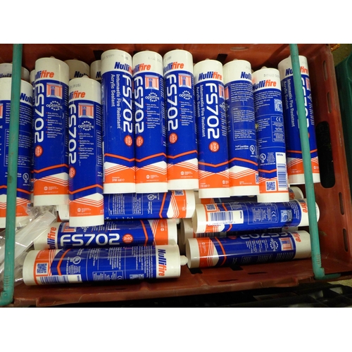 2254 - 2 trays containing a large quantity of assorted sealants including Nullifire FS702 Intumescent fire ... 