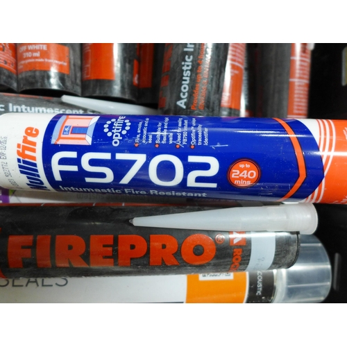 2254 - 2 trays containing a large quantity of assorted sealants including Nullifire FS702 Intumescent fire ... 