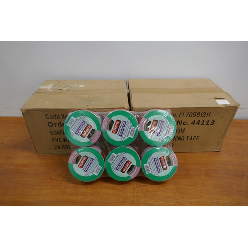 2268 - 48 rolls of Flexo-care 50mm x 35m hazard warning adhesive tape