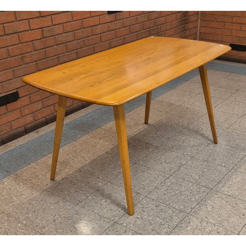 23A - An Ercol Blonde elm and beech plank top Windsor dining table