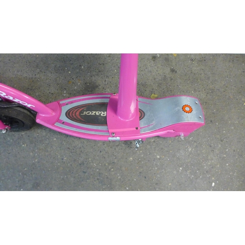 2106B - Two Razor E100S electric scooters, one pink and one blue   * Police repossession